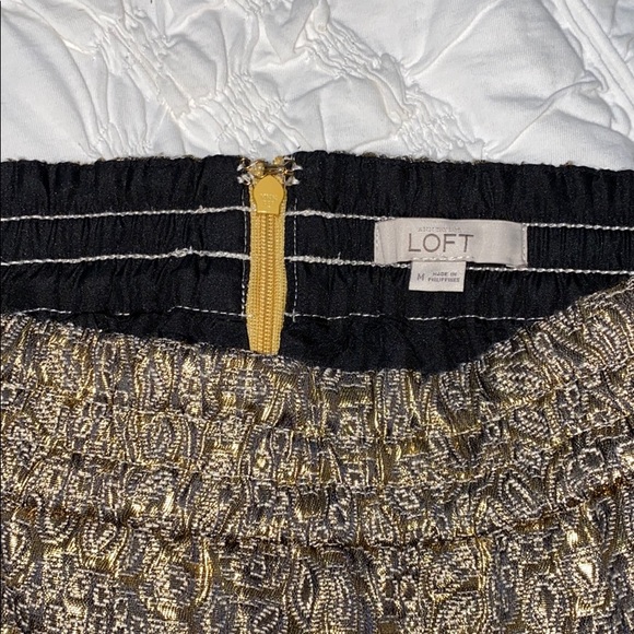 LOFT GOLD PATTERN SKIRT w/ POCKETS (sz M) - Picture 4 of 4